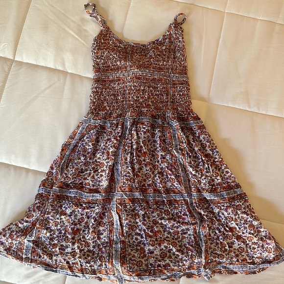 Robe Forever 21 Coupe Cintrée Crème à Rayures Marron - Taille S - Occasion